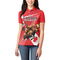 Personalized Beaver and Moose Happy Canada Day Women Polo Shirt Est 1867 A Mari Usque Ad Mare