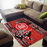 Personalized Canada Indigenous People Day Area Rug Haida Tribe Flag Tattoo Style