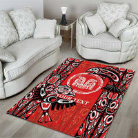 Personalized Canada Indigenous People Day Area Rug Haida Tribe Flag Tattoo Style