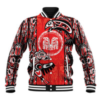 Personalized Canada Indigenous People Day Baseball Jacket Haida Tribe Flag Tattoo Style