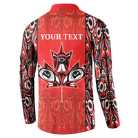 Personalized Canada Indigenous People Day Button Sweatshirt Haida Tribe Flag Tattoo Style