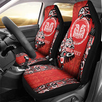 Personalized Canada Indigenous People Day Car Seat Cover Haida Tribe Flag Tattoo Style