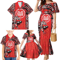 Personalized Canada Indigenous People Day Family Matching Mermaid Dress and Hawaiian Shirt Haida Tribe Flag Tattoo Style