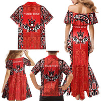 Personalized Canada Indigenous People Day Family Matching Mermaid Dress and Hawaiian Shirt Haida Tribe Flag Tattoo Style