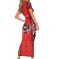 Personalized Canada Indigenous People Day Family Matching Short Sleeve Bodycon Dress and Hawaiian Shirt Haida Tribe Flag Tattoo Style