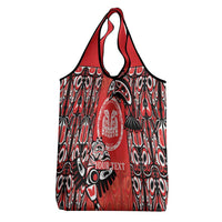 Personalized Canada Indigenous People Day Grocery Bag Haida Tribe Flag Tattoo Style
