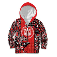Personalized Canada Indigenous People Day Kid Hoodie Haida Tribe Flag Tattoo Style