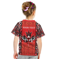 Personalized Canada Indigenous People Day Kid T Shirt Haida Tribe Flag Tattoo Style