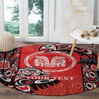Personalized Canada Indigenous People Day Round Carpet Haida Tribe Flag Tattoo Style