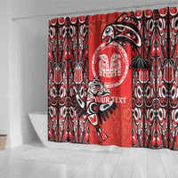 Personalized Canada Indigenous People Day Shower Curtain Haida Tribe Flag Tattoo Style