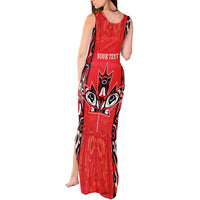 Personalized Canada Indigenous People Day Tank Maxi Dress Haida Tribe Flag Tattoo Style