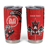 Personalized Canada Indigenous People Day Tumbler Cup Haida Tribe Flag Tattoo Style