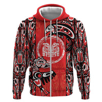 Personalized Canada Indigenous People Day Zip Hoodie Haida Tribe Flag Tattoo Style