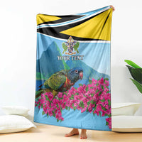 Personalized Pitons Saint Lucian Bougainvillea Blanket