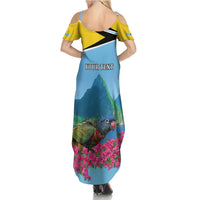 Personalized Pitons Saint Lucian Bougainvillea Family Matching Summer Maxi Dress and Hawaiian Shirt