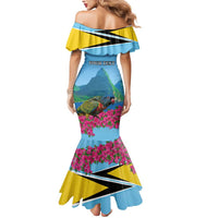 Personalized Pitons Saint Lucian Bougainvillea Mermaid Dress