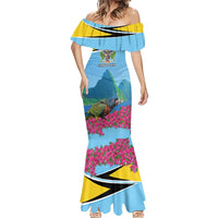 Personalized Pitons Saint Lucian Bougainvillea Mermaid Dress