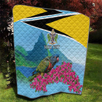Personalized Pitons Saint Lucian Bougainvillea Quilt