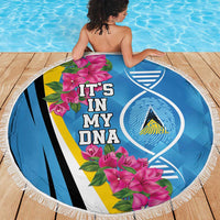 Saint Lucia Flag Pride It's in My DNA Beach Blanket