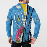 Saint Lucia Flag Pride It's in My DNA Button Sweatshirt