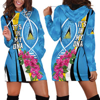 Saint Lucia Flag Pride It's in My DNA Hoodie Dress
