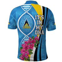 Saint Lucia Flag Pride It's in My DNA Polo Shirt
