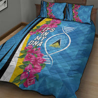 Saint Lucia Flag Pride It's in My DNA Quilt Bed Set