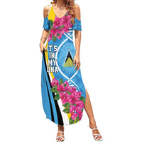 Saint Lucia Flag Pride It's in My DNA Summer Maxi Dress