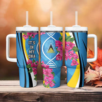 Saint Lucia Flag Pride It's in My DNA Tumbler With Handle