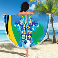 Custom Saint Lucia Football Beach Blanket Sporty Pattern