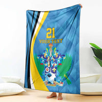 Custom Saint Lucia Football Blanket Sporty Pattern