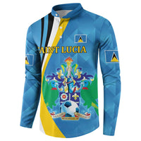 Custom Saint Lucia Football Button Sweatshirt Sporty Pattern