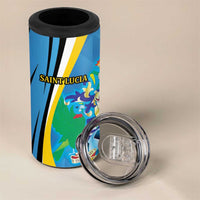 Custom Saint Lucia Football 4 in 1 Can Cooler Tumbler Sporty Pattern