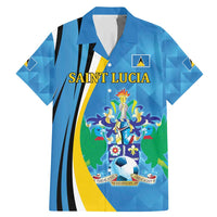 Custom Saint Lucia Football Family Matching Mermaid Dress and Hawaiian Shirt Sporty Pattern