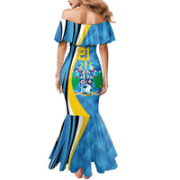 Custom Saint Lucia Football Family Matching Mermaid Dress and Hawaiian Shirt Sporty Pattern