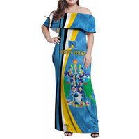 Custom Saint Lucia Football Family Matching Off Shoulder Maxi Dress and Hawaiian Shirt Sporty Pattern