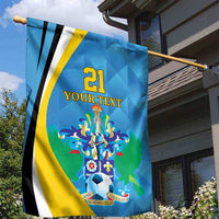 Custom Saint Lucia Football Garden Flag Sporty Pattern