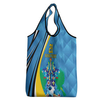 Custom Saint Lucia Football Grocery Bag Sporty Pattern
