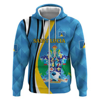Custom Saint Lucia Football Hoodie Sporty Pattern