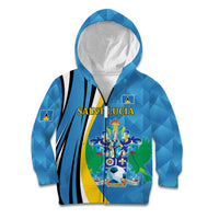 Custom Saint Lucia Football Kid Hoodie Sporty Pattern