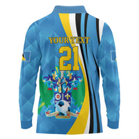 Custom Saint Lucia Football Long Sleeve Polo Shirt Sporty Pattern