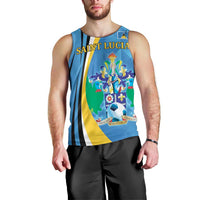 Custom Saint Lucia Football Men Tank Top Sporty Pattern