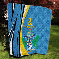 Custom Saint Lucia Football Quilt Sporty Pattern