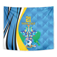 Custom Saint Lucia Football Tapestry Sporty Pattern