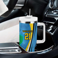 Custom Saint Lucia Football Tumbler With Handle Sporty Pattern
