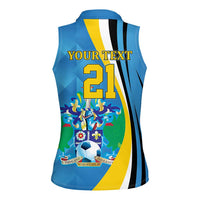 Custom Saint Lucia Football Women Sleeveless Polo Shirt Sporty Pattern