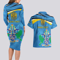 Personalized Saint Lucia Independence Day Couples Matching Long Sleeve Bodycon Dress and Hawaiian Shirt Since 1979