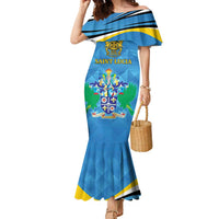 Personalized Saint Lucia Independence Day Family Matching Mermaid Dress and Hawaiian Shirt Since 1979