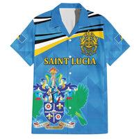Personalized Saint Lucia Independence Day Family Matching Short Sleeve Bodycon Dress and Hawaiian Shirt Since 1979