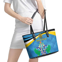 Personalized Saint Lucia Independence Day Leather Tote Bag Since 1979